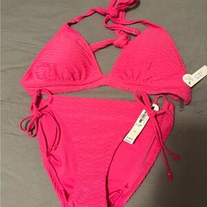 Victoria's Secret Hot Pink Textured Bikini